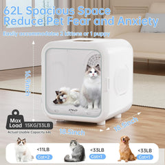 Smart Pet Dryer Box – Ultra Quiet, Large Capacity, Automatic Hair Blower